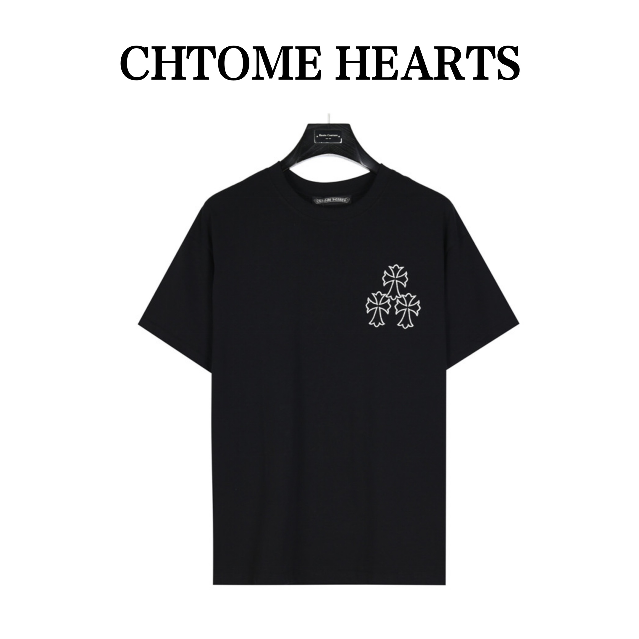 ChromeHearts/克罗心 梵文绣标银线刺绣短袖T恤