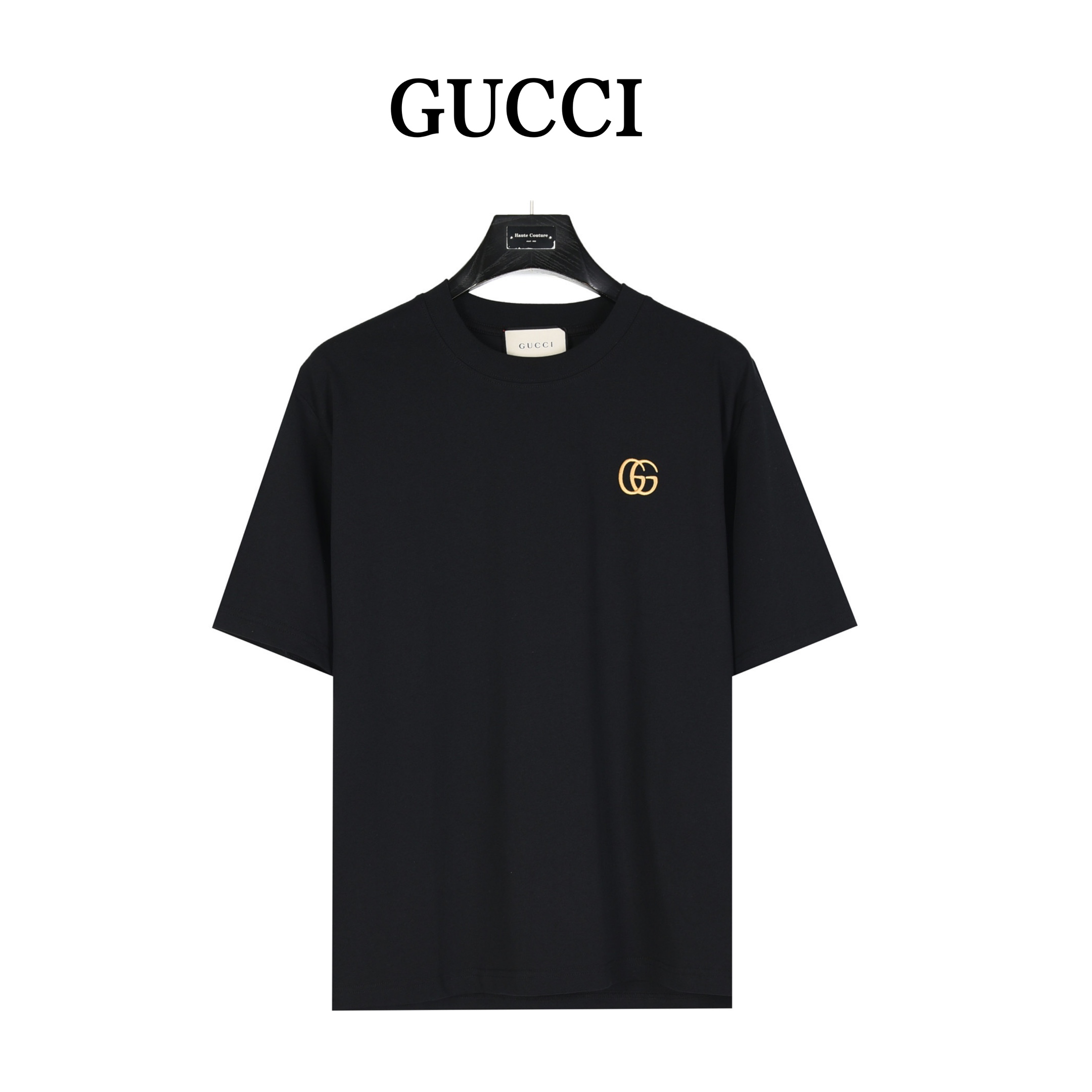 Gucci/古驰 金色双G刺绣短袖 胸前金色刺绣logo让人眼前一亮