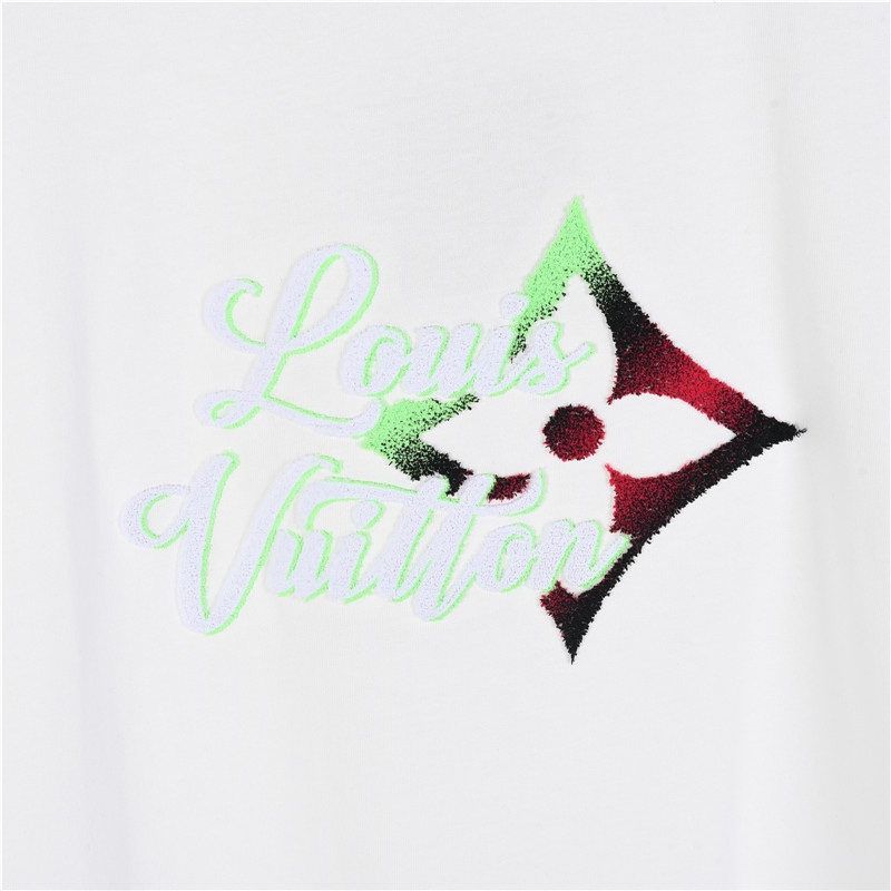 Louis Vuitton/路易威登 彩色渐变logo牙刷绣短袖T恤