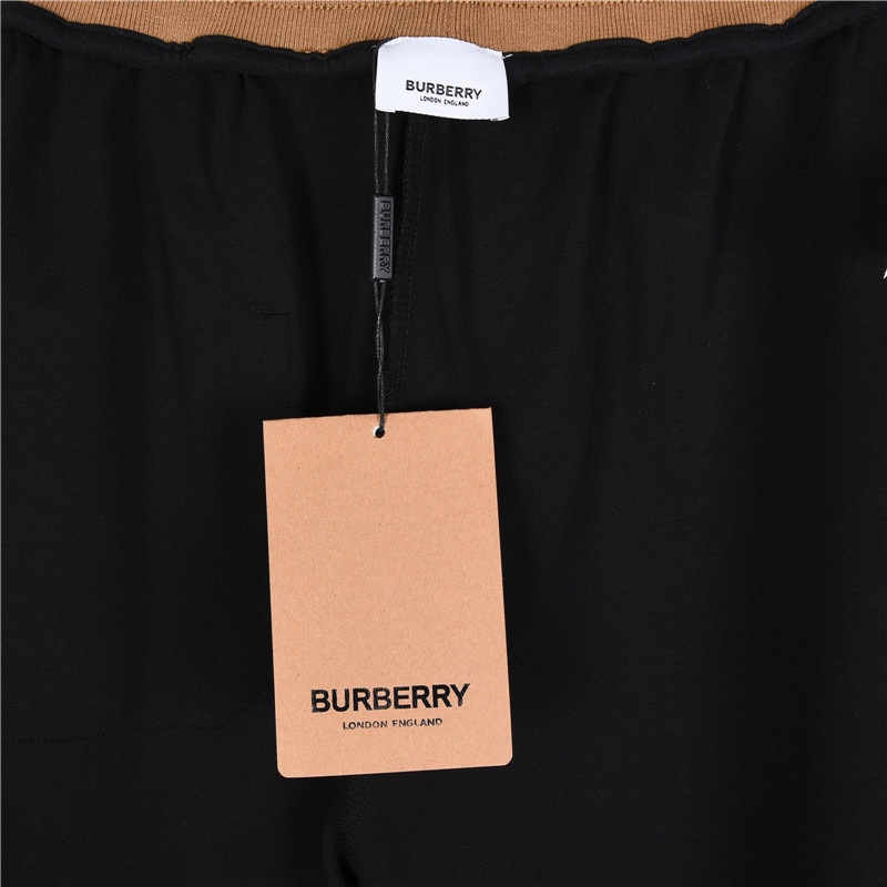 Burberry/巴宝莉 裤腰格纹拼接刺绣Logo短裤