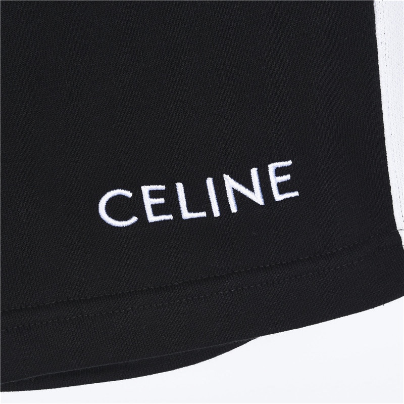 180 Celine/赛琳 刺绣小字母侧边织带短裤 男女同款全新美学灵感趣味设计