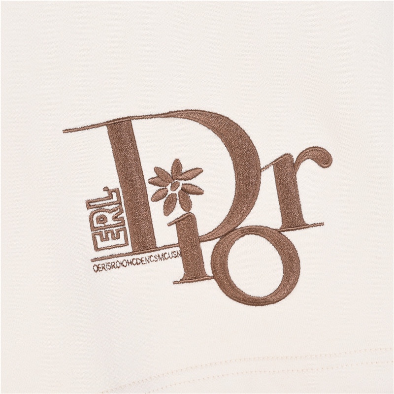 Dior/迪奥 下摆绣花字母短裤 绣花情侣梭织毛圈五分短裤