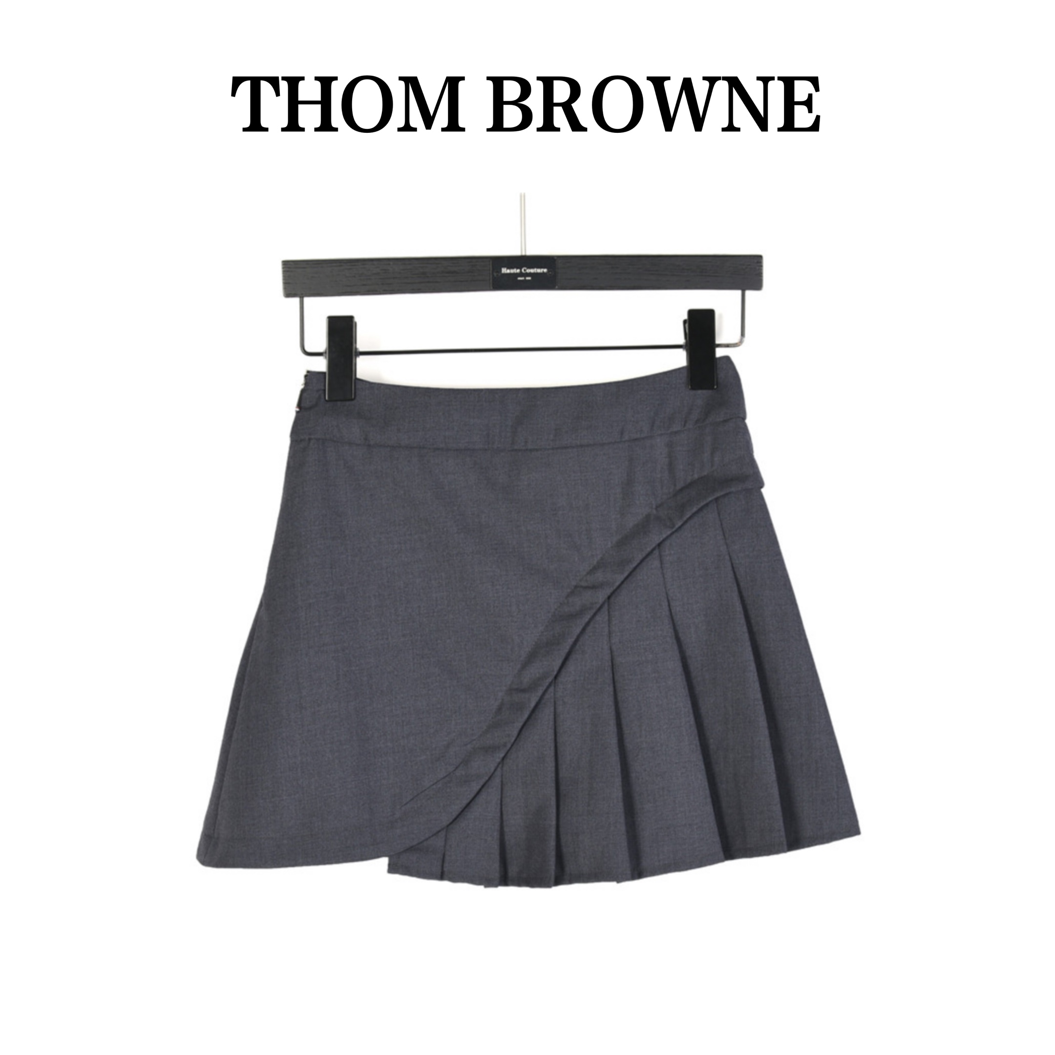 THOMBROWNE/汤姆布朗 TB斜纹打褶礼裙百褶裙短裙