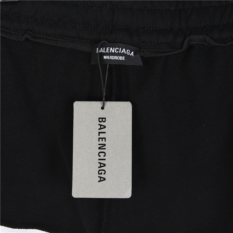 Balenciaga/巴黎世家 撞色拼接logo印花短裤