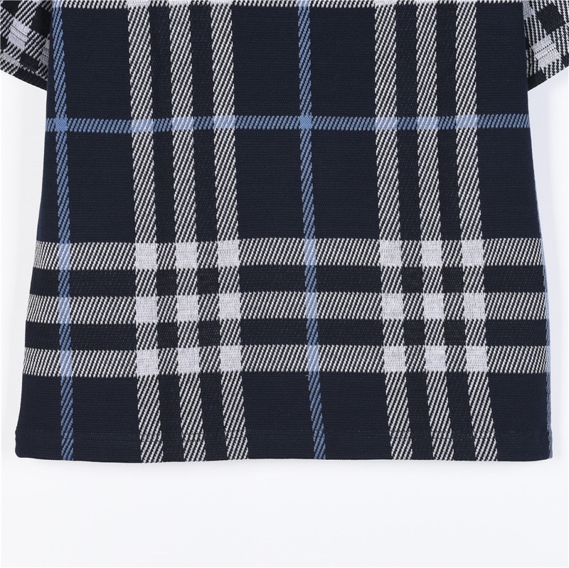 Burberry/巴宝莉 格纹针织短袖T恤 宝蓝格