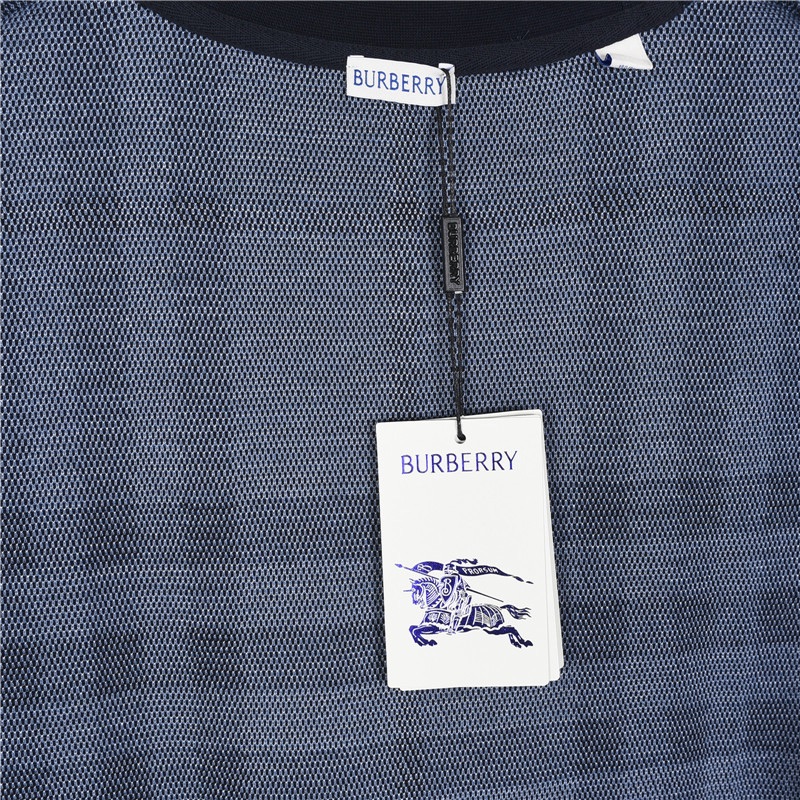 Burberry/巴宝莉 格纹针织短袖T恤 宝蓝格