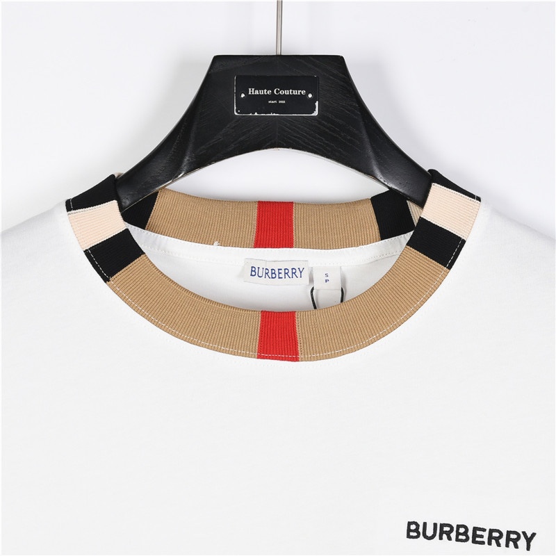 Burberry 巴宝莉 领口织带拼接短袖