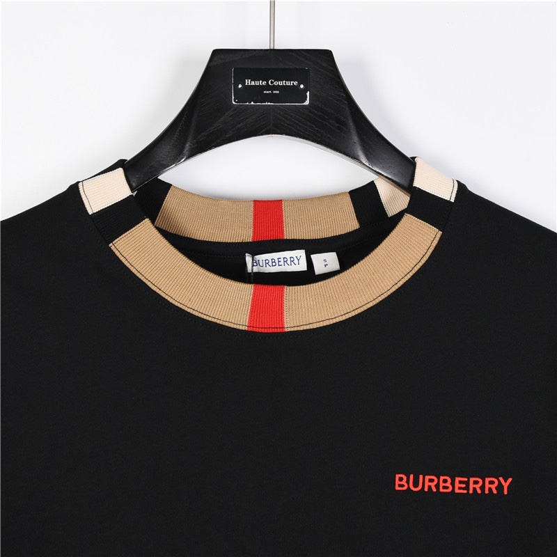 Burberry/巴宝莉 领口拼接圆领短袖T恤