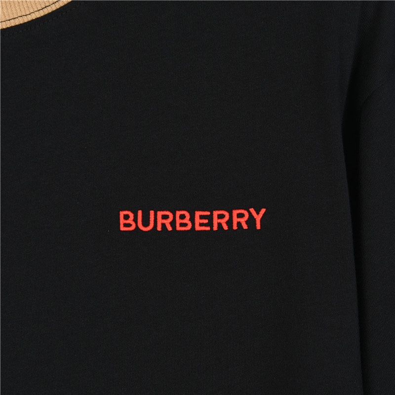 Burberry/巴宝莉 领口拼接圆领短袖T恤