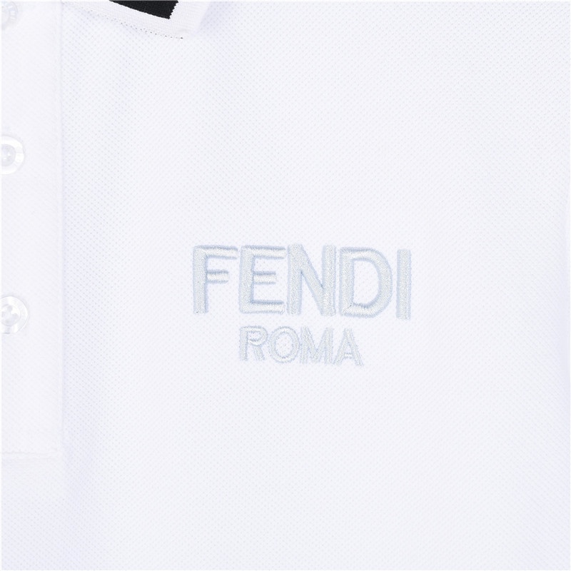 Fendi/芬迪 双F领口胸前刺绣字母短袖polo衫