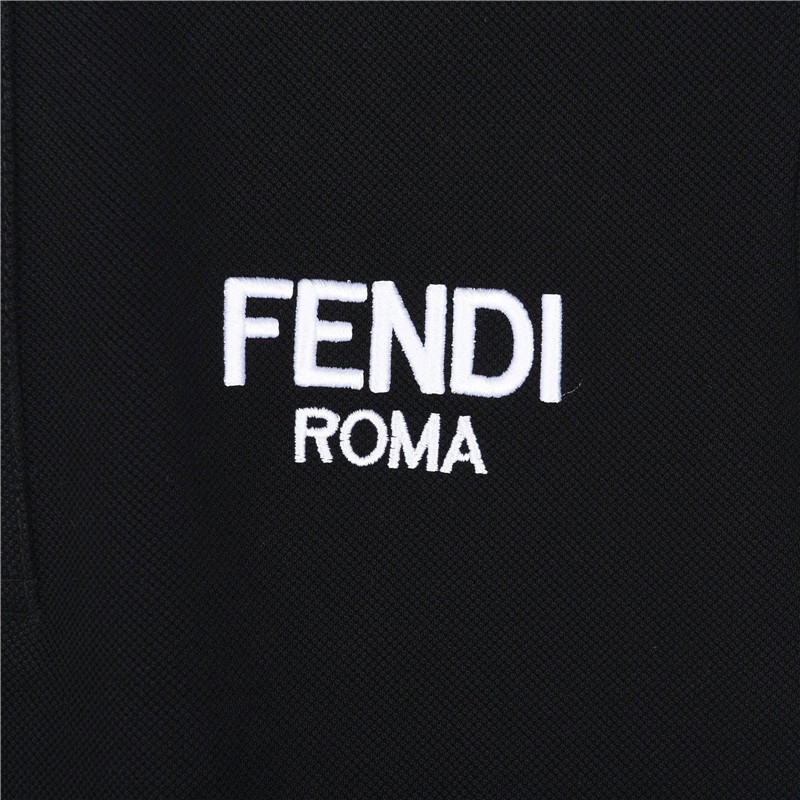 Fendi/芬迪 双F领口胸前刺绣字母短袖polo衫