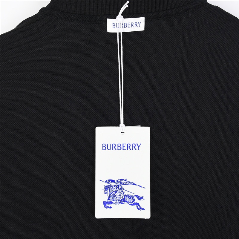 Burberry/巴宝莉 24ss战马撞色线反袖口印花短袖polo衫