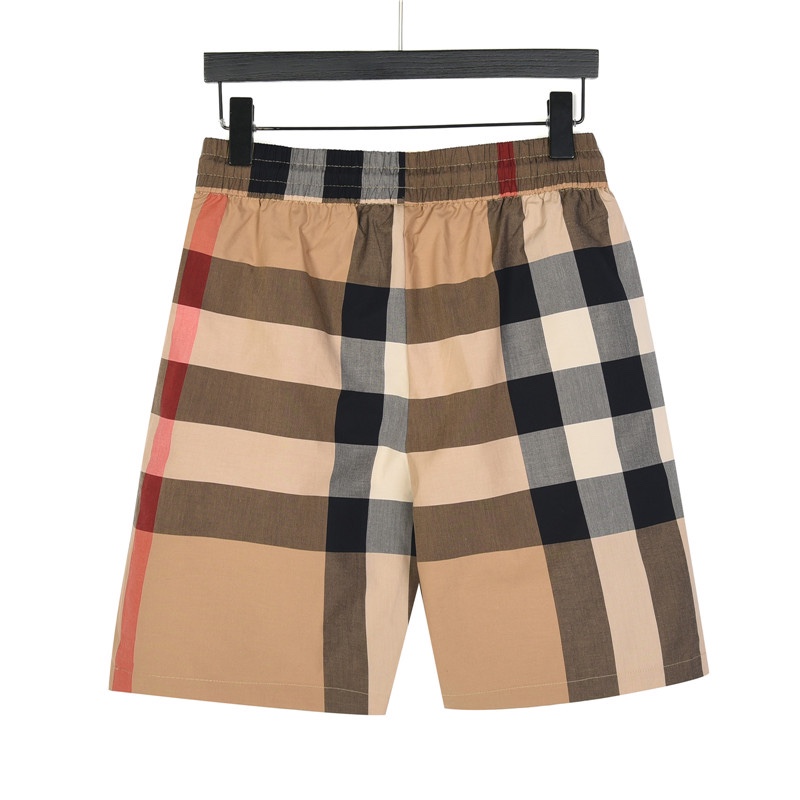 Burberry/巴宝莉 经典条纹格子短裤 卡其格宝蓝格