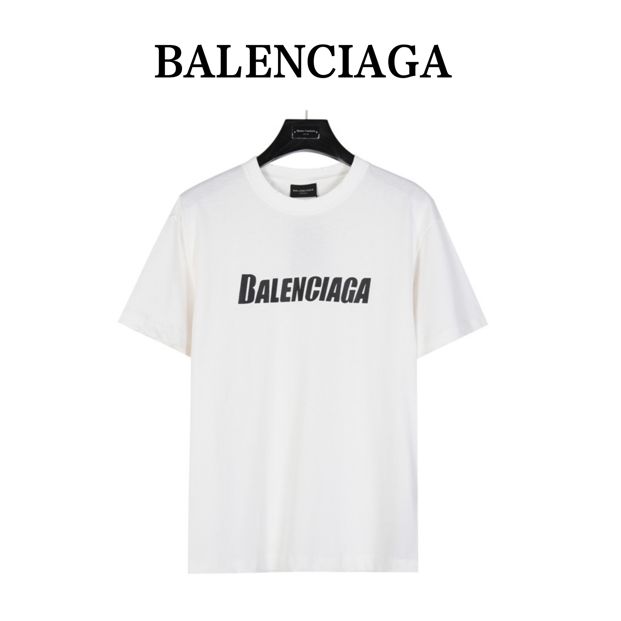 Balenciaga/巴黎世家 冰裂纹破坏短袖T恤 定织定染260g精梳棉 螺纹面料同缸定染100%无色差 印花采用直裂胶浆