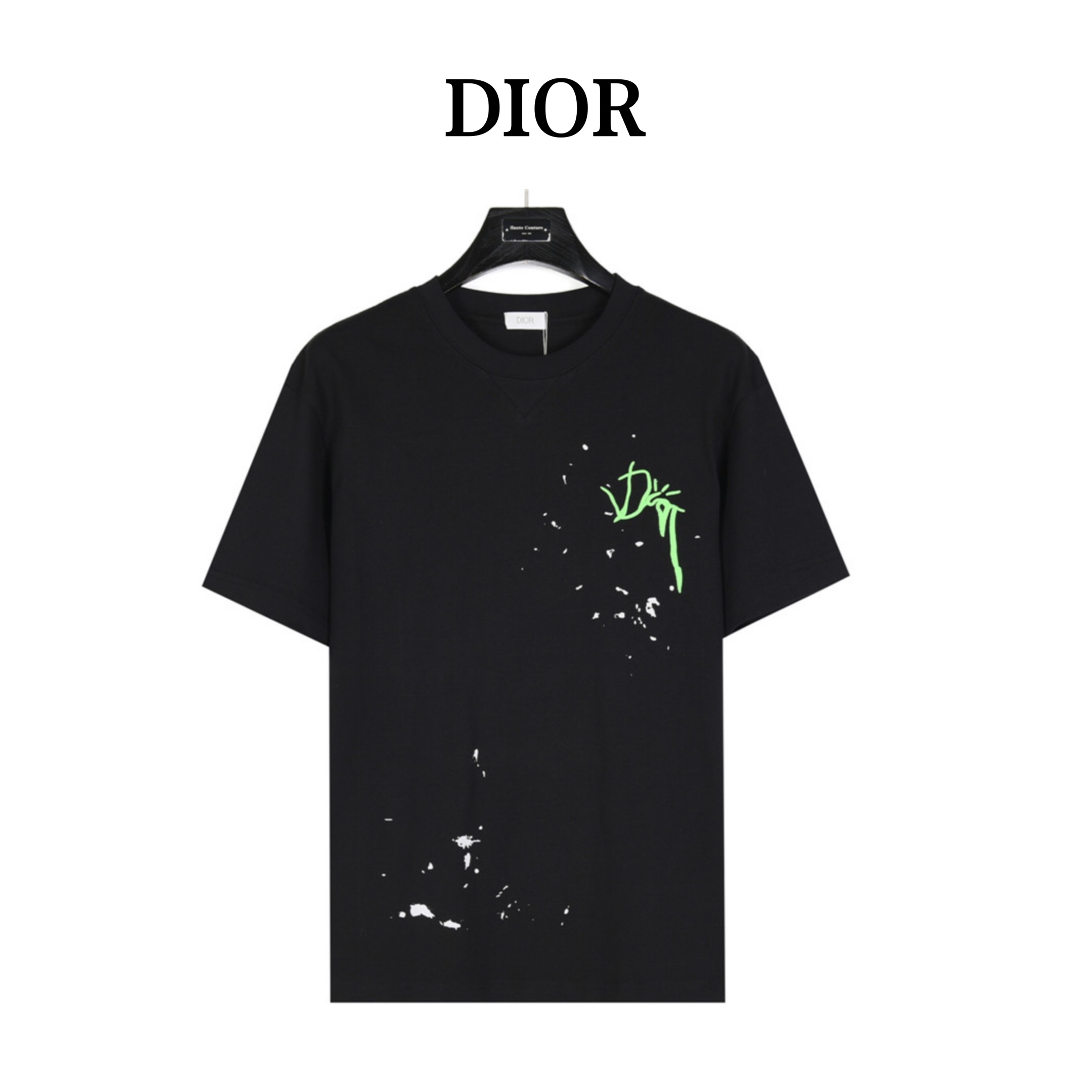 160 Dior/ 迪奥 联名款logo刺绣泼墨短袖T恤