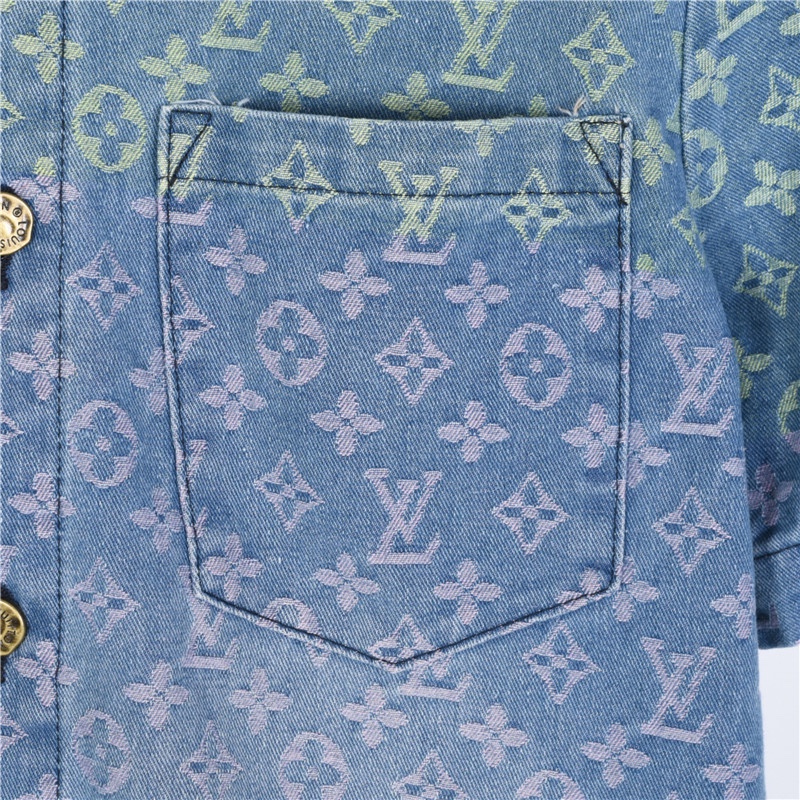 220 LouisVuitton/路易威登 24新款满印渐变牛仔外套