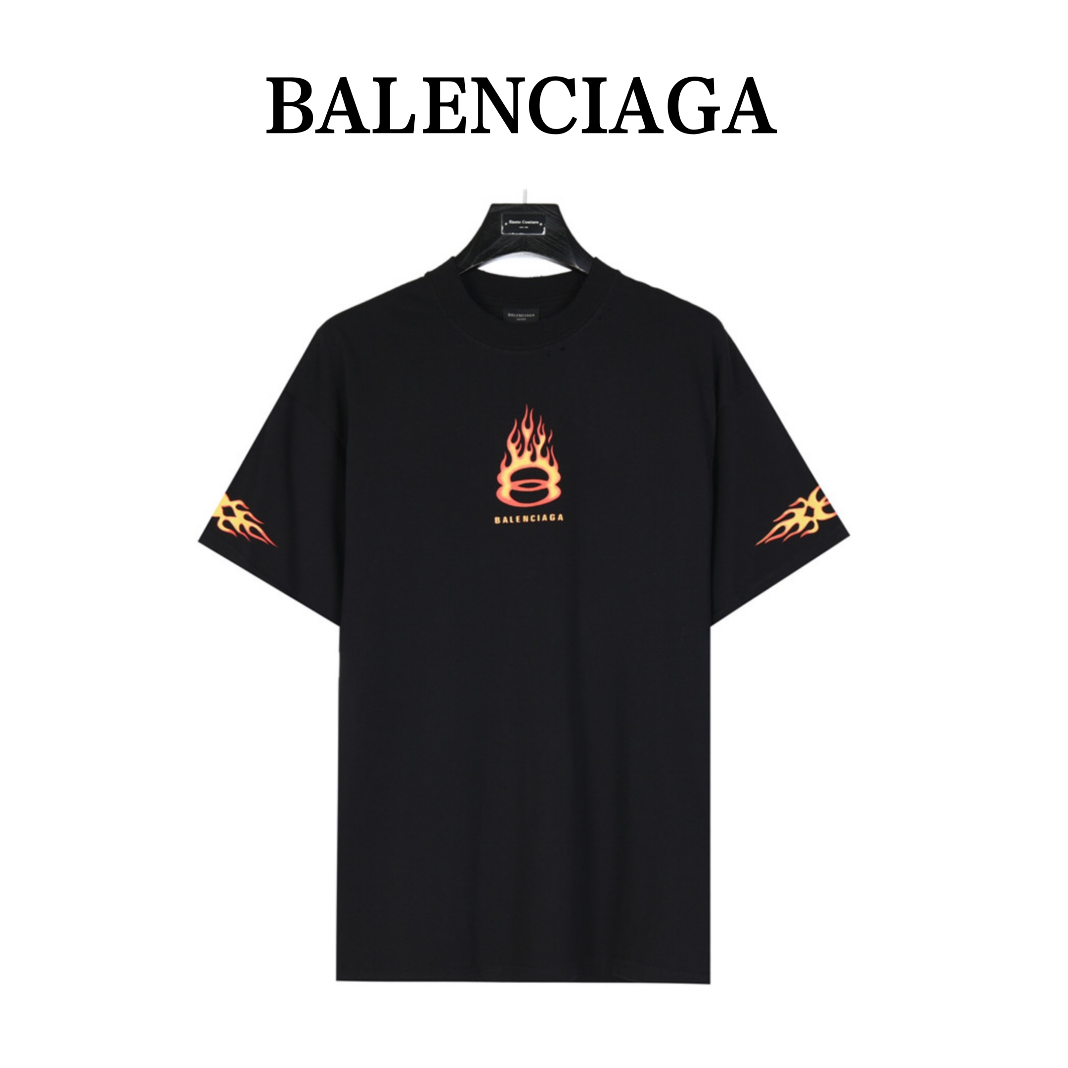 Balenciga/巴黎世家 最新系列 满身破裂火焰短袖T恤