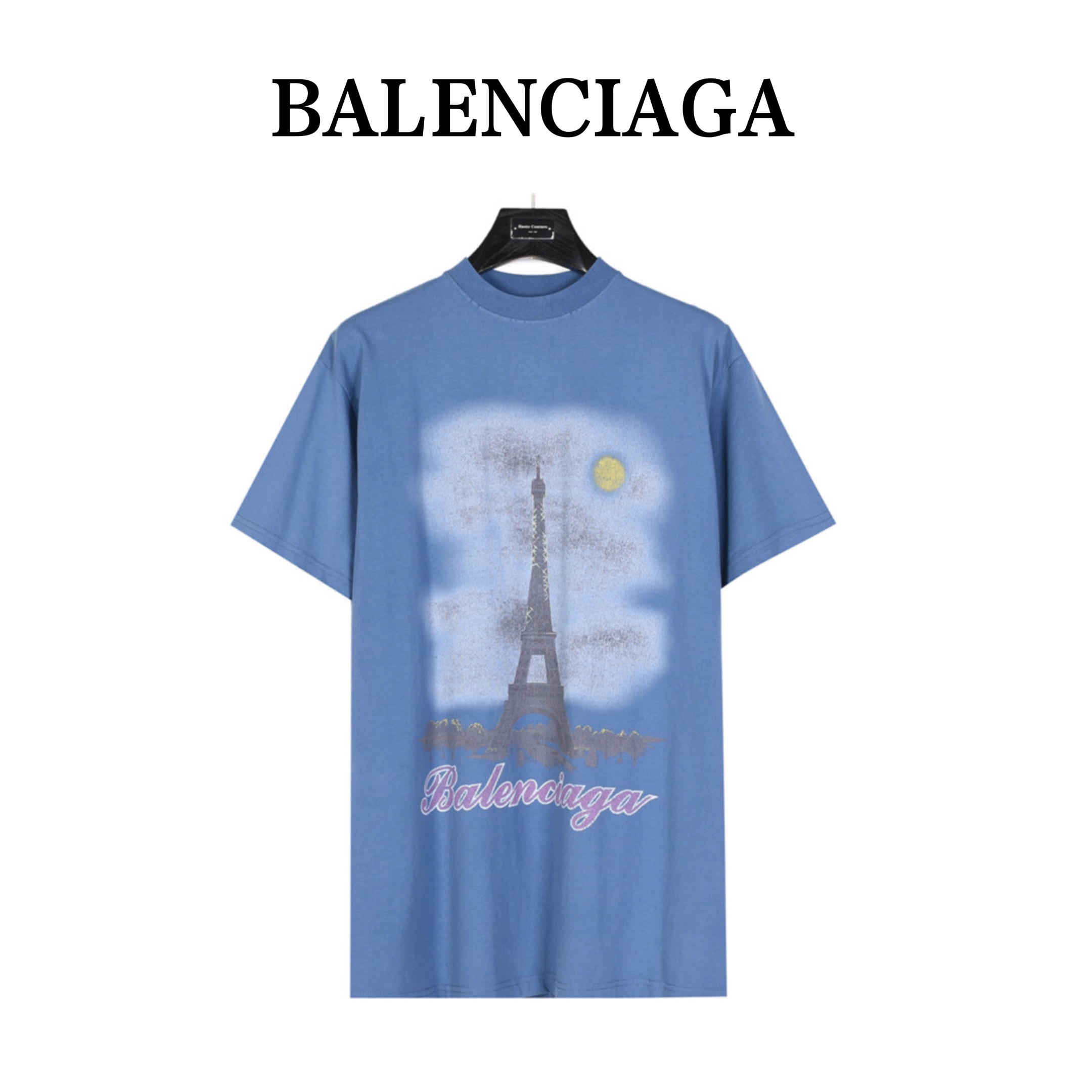 Balenciaga/巴黎世家 铁塔夜景圆领短袖