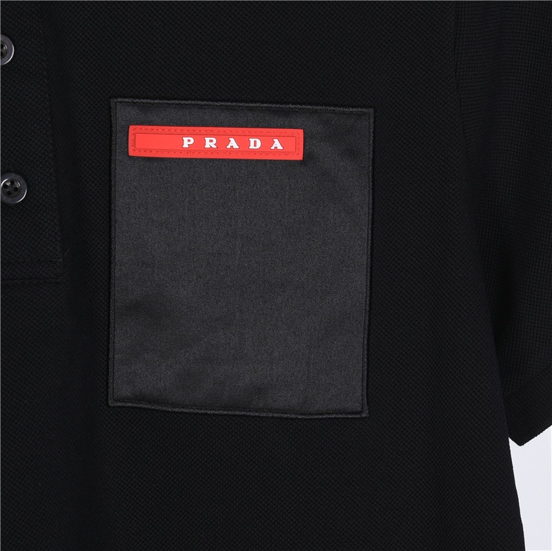 200（支持发放店） Prada/普拉达 24ss 假口袋硅胶饰条Polo短袖