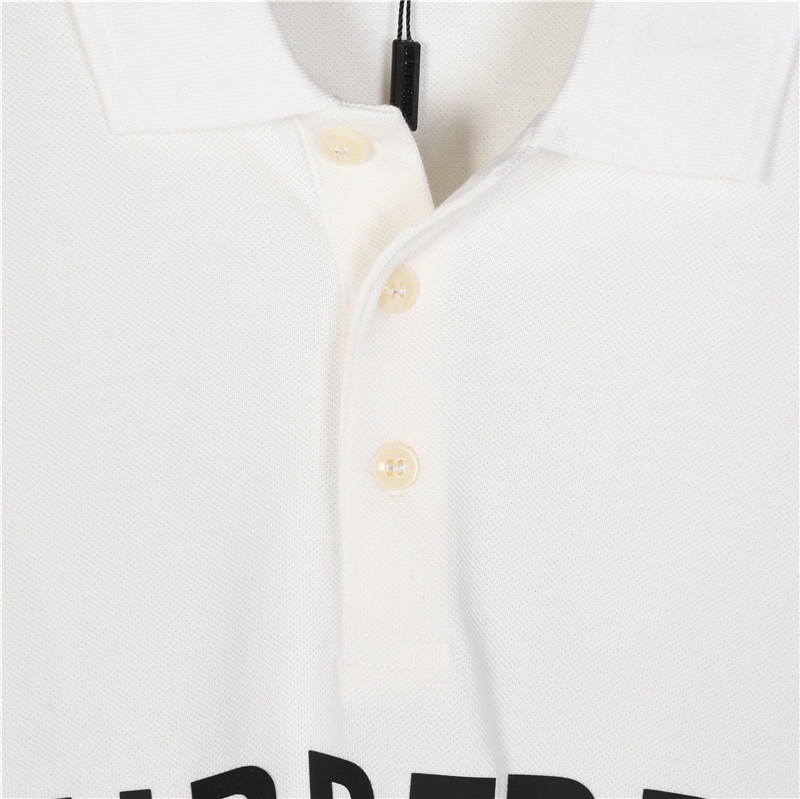 Burberry/巴宝莉 胸前字母及背后战马印花短袖Polo衫黑色 白色