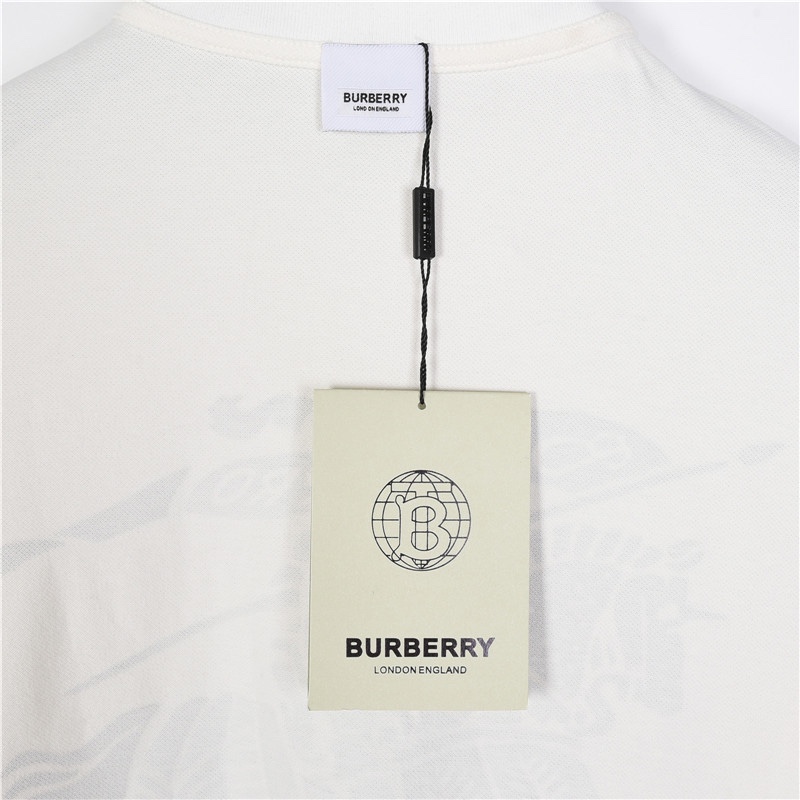 Burberry/巴宝莉 胸前字母及背后战马印花短袖Polo衫黑色 白色