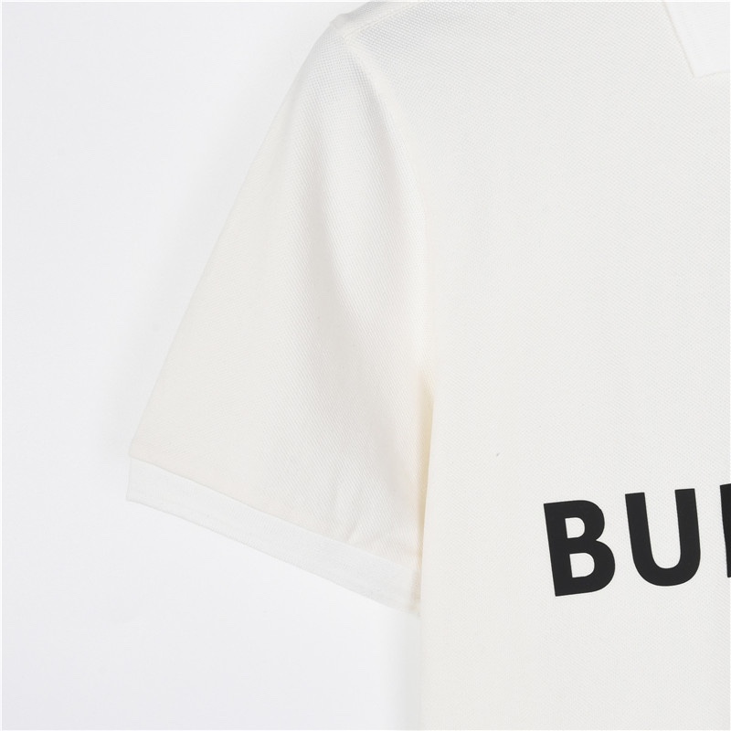 Burberry/巴宝莉 胸前字母及背后战马印花短袖Polo衫黑色 白色