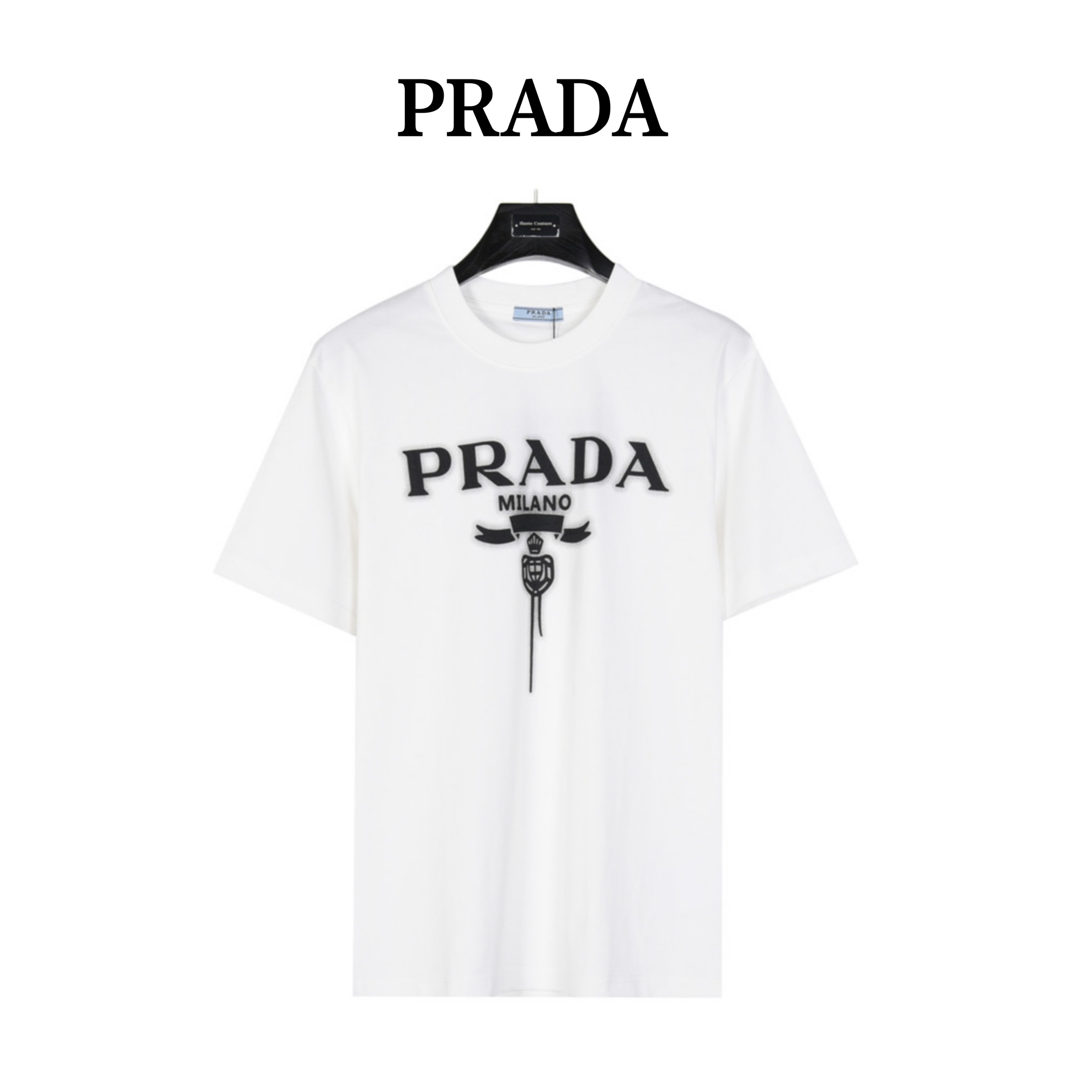 Prada/普拉达 24ss 字母徽标模糊印花短袖T恤