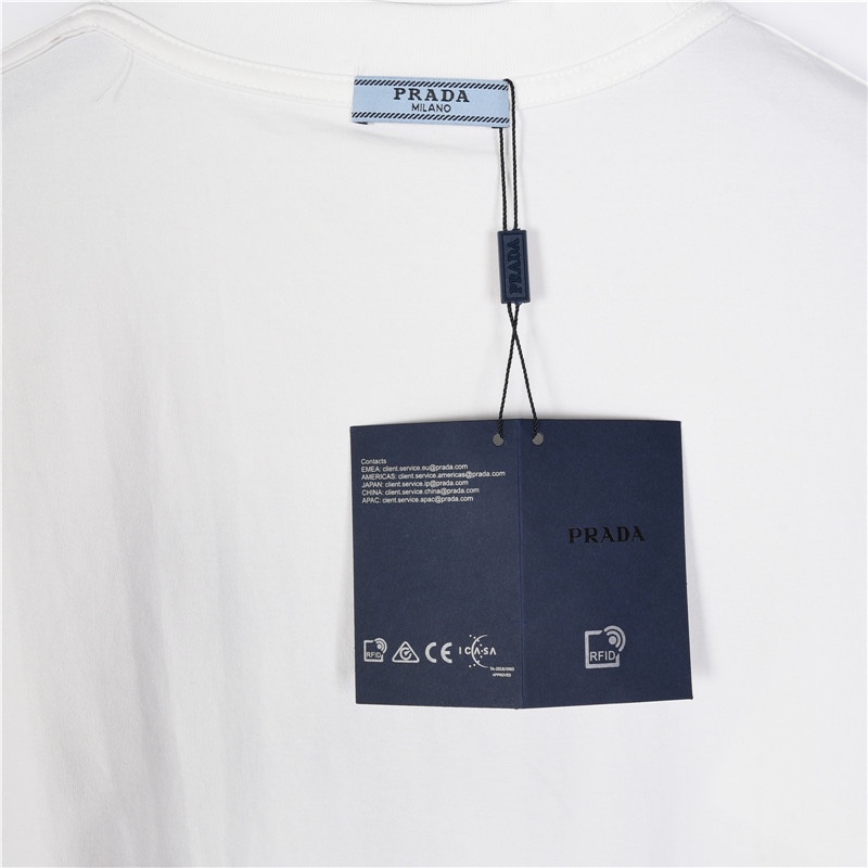 Prada/普拉达 24ss 字母徽标模糊印花短袖T恤