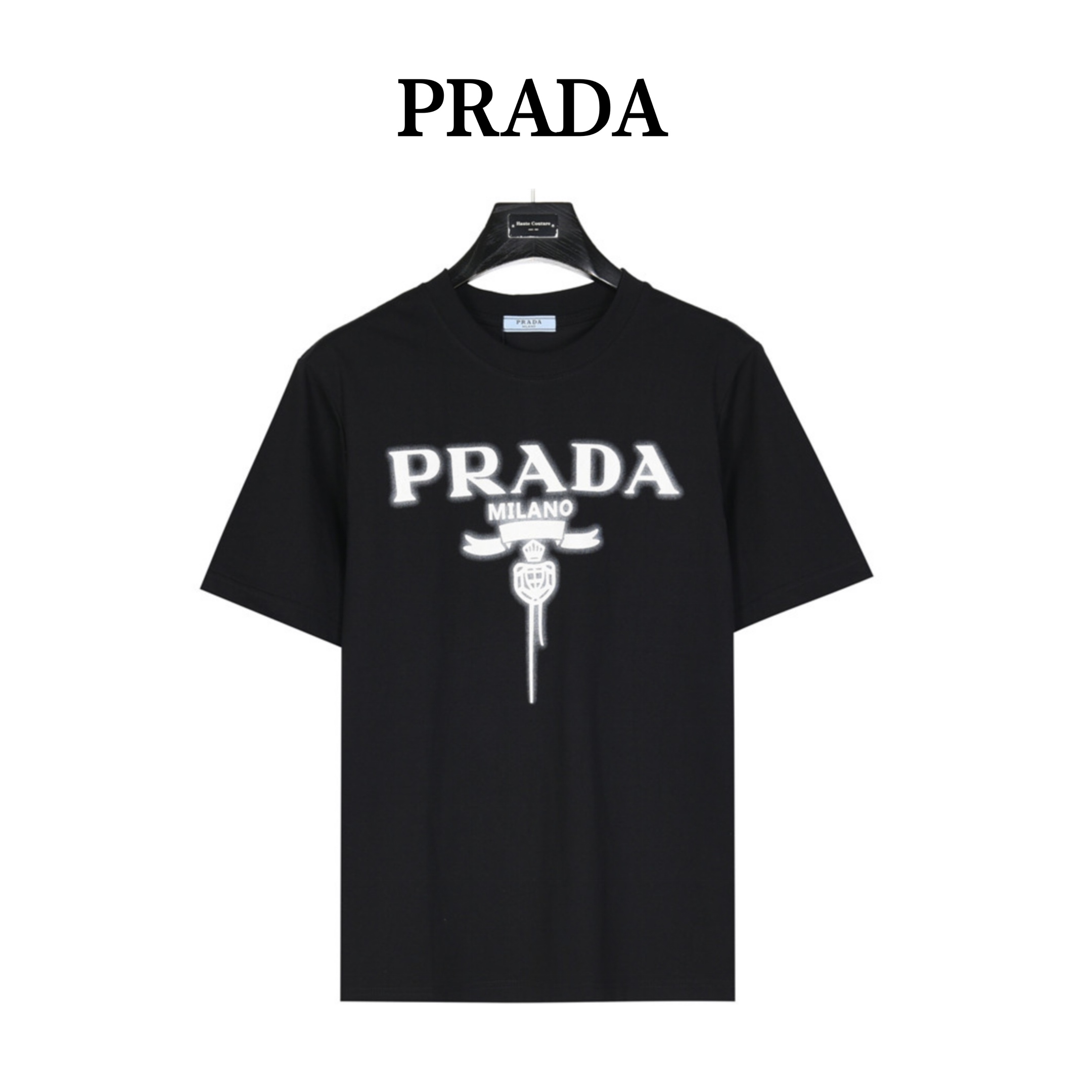 Prada/普拉达 24ss 字母徽标模糊印花短袖T恤