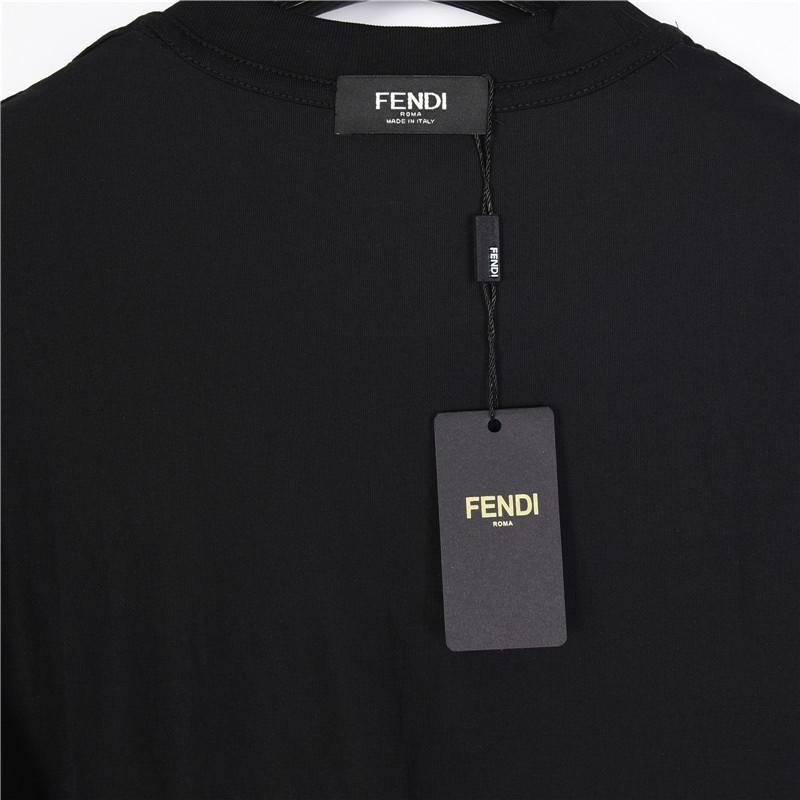 Fendi/芬迪 双F撞色logo刺绣短袖T恤