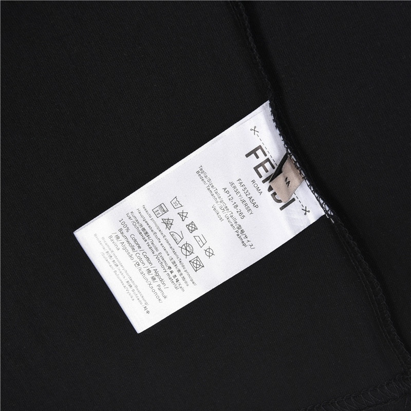 Fendi/芬迪 双F撞色logo刺绣短袖T恤