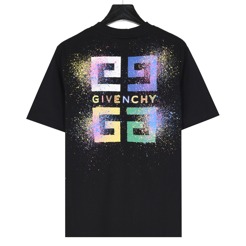 Givenchy/纪梵希 宫格彩色泼墨印花短袖T恤