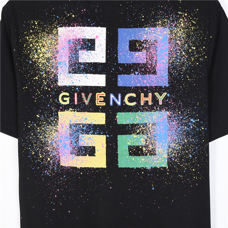 Givenchy/纪梵希 宫格彩色泼墨印花短袖T恤