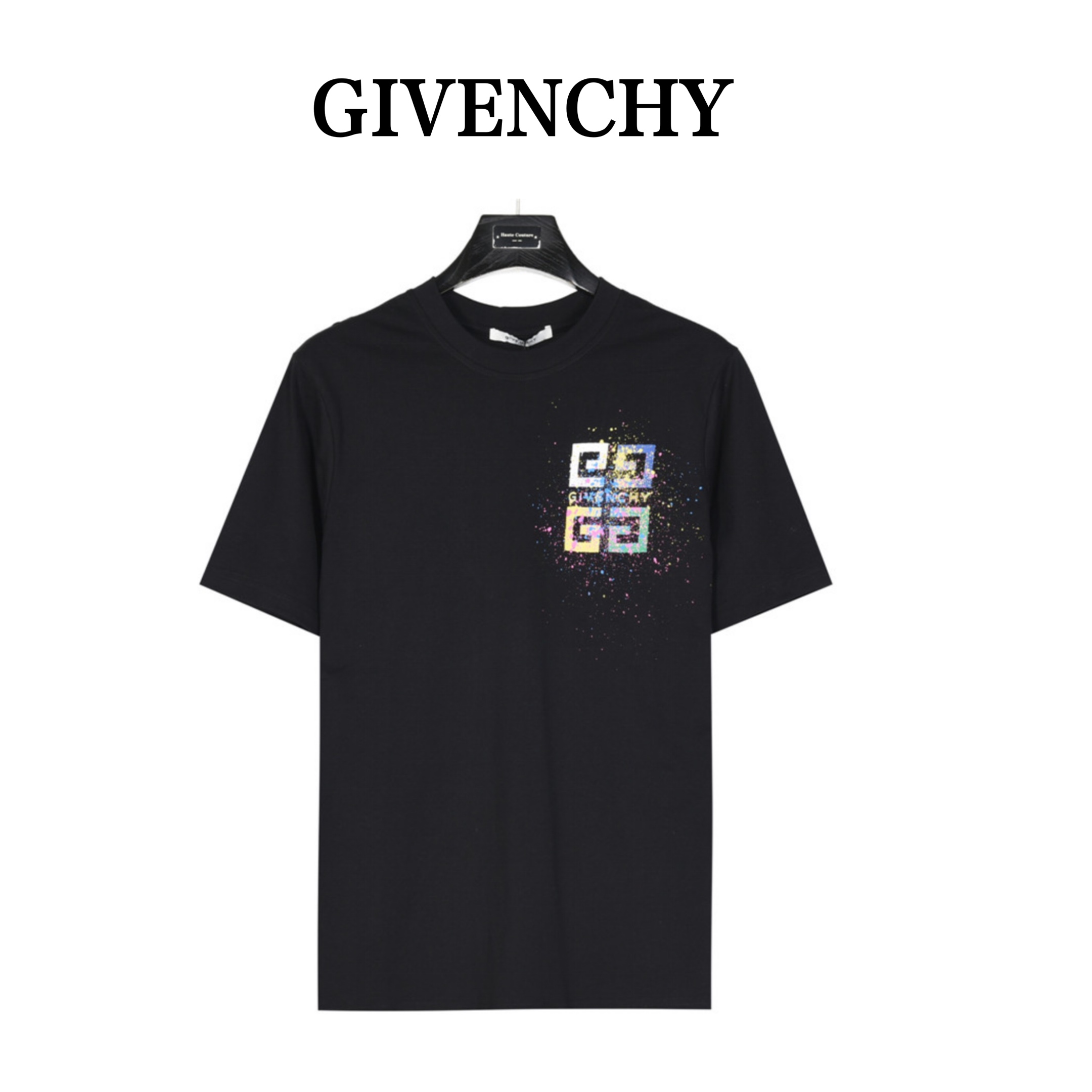 Givenchy/纪梵希 宫格彩色泼墨印花短袖T恤