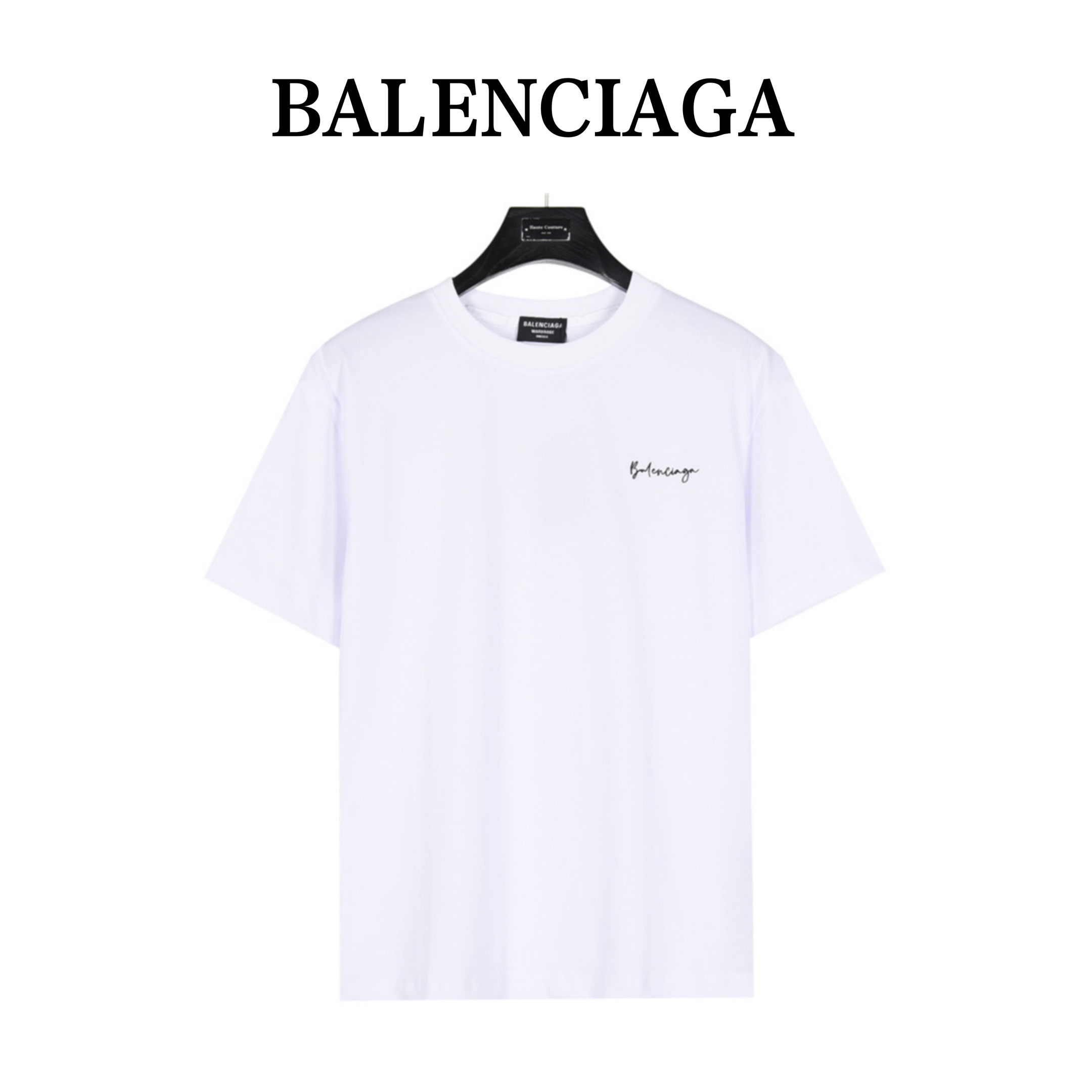 Balenciaga/巴黎世家 24ss 胸口签名logo刺绣短袖T恤