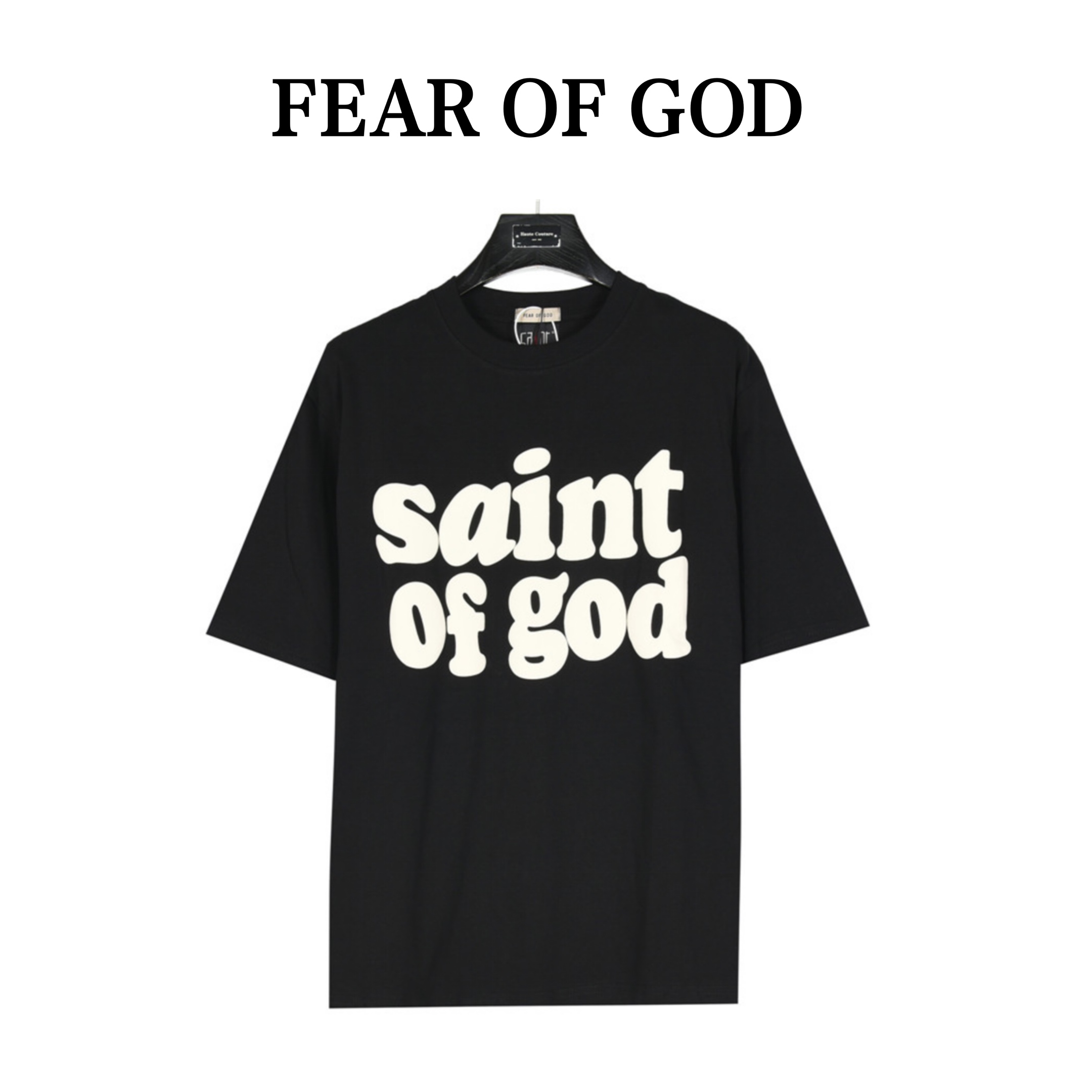 Fear Of God Roupa Camiseta Preto Cinzento Impressão Unissexo Algodão Manga Curta