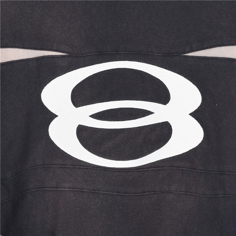 Balenciaga/巴黎世家 24SS新款王炸机车风双环刺绣拼接短袖T恤