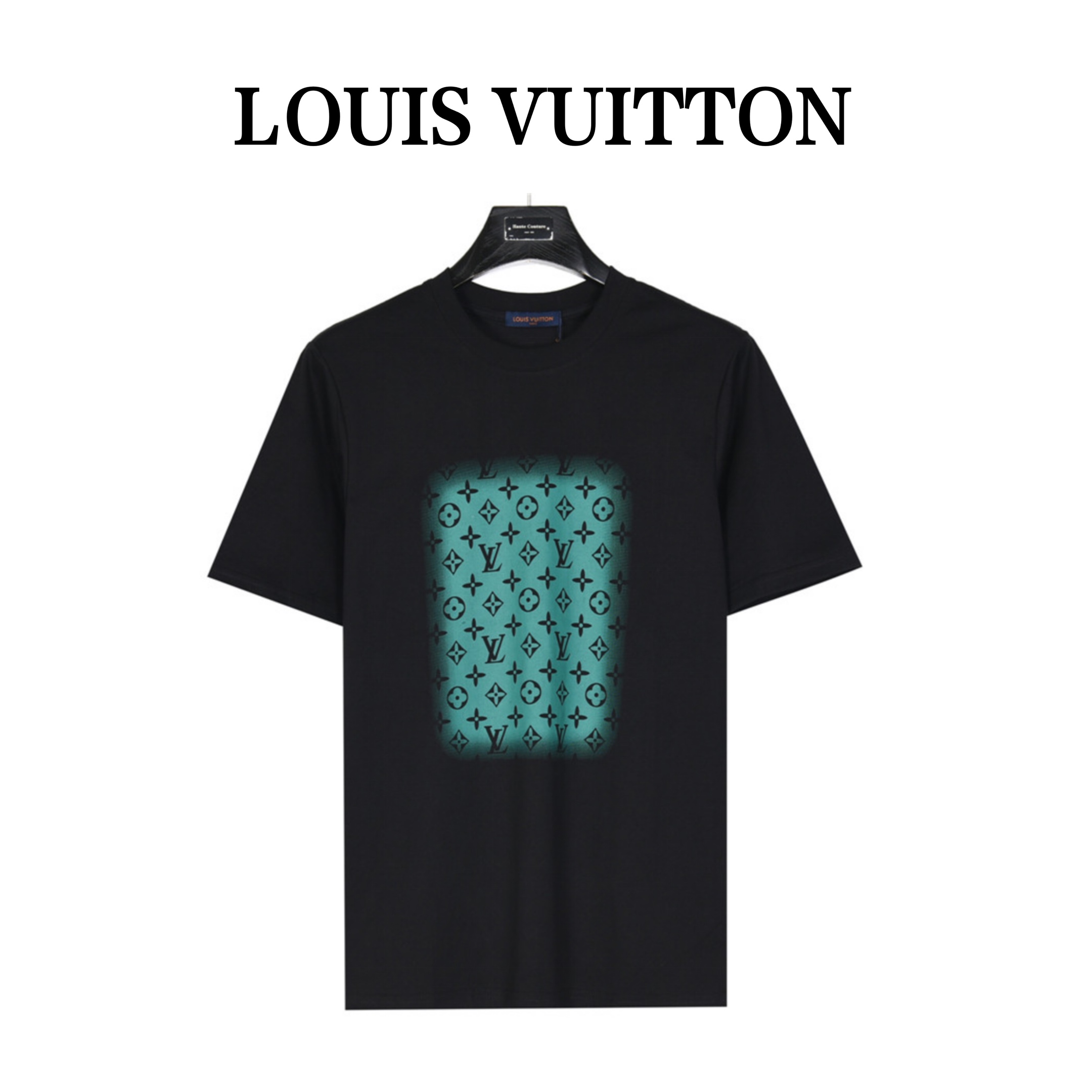 LouisVuitton/路易威登 泼墨老花印花渐变短袖T恤 黑色白色