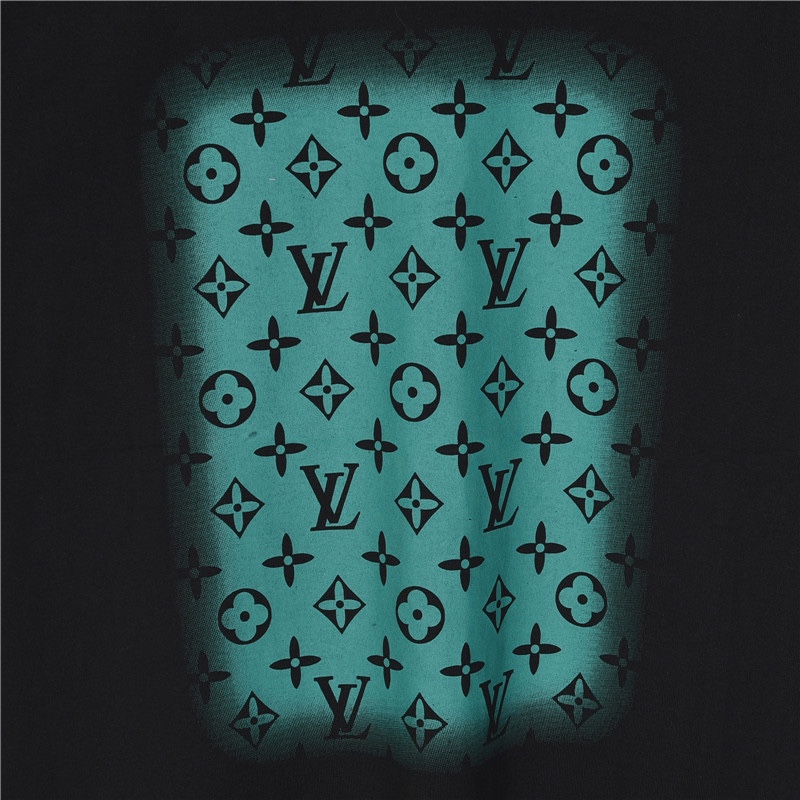 LouisVuitton/路易威登 泼墨老花印花渐变短袖T恤 黑色白色