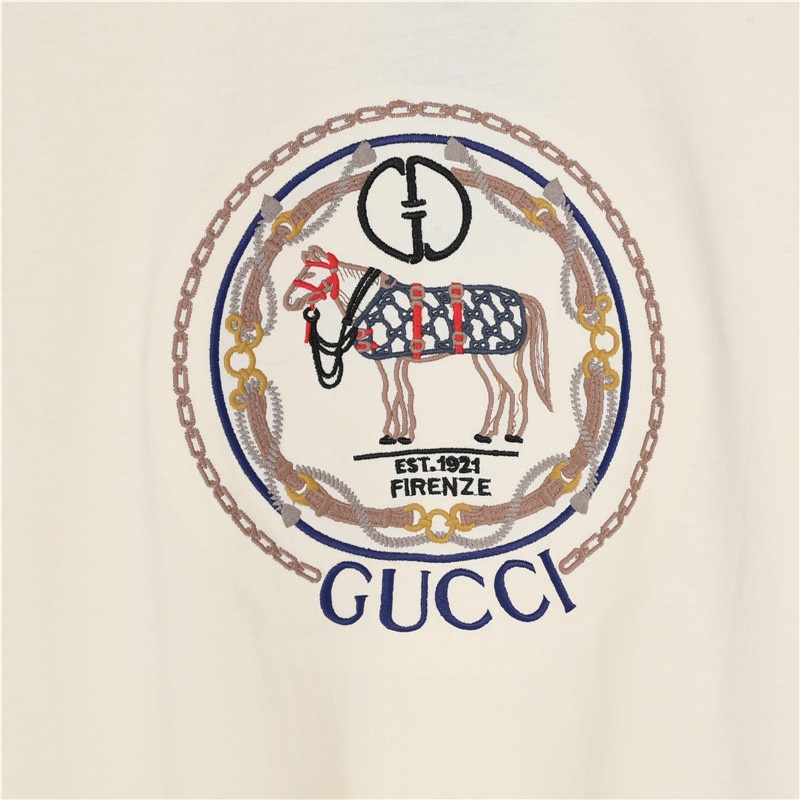 Gucci 古驰 24ss 复古马术链条刺绣短袖T恤