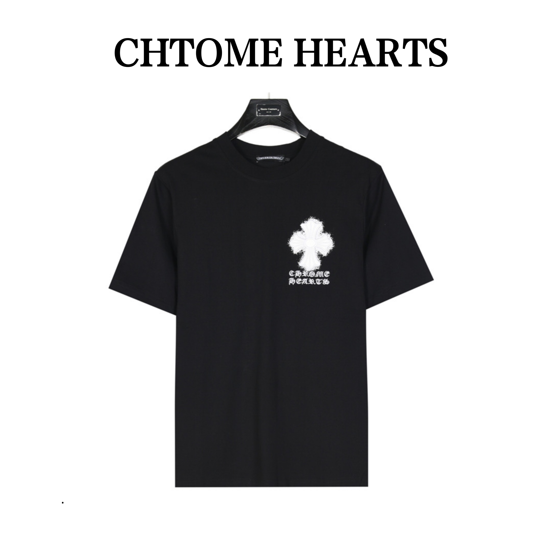 Chrome Hearts/克罗心 压皮十字架刺绣及泼墨印花短袖T恤
