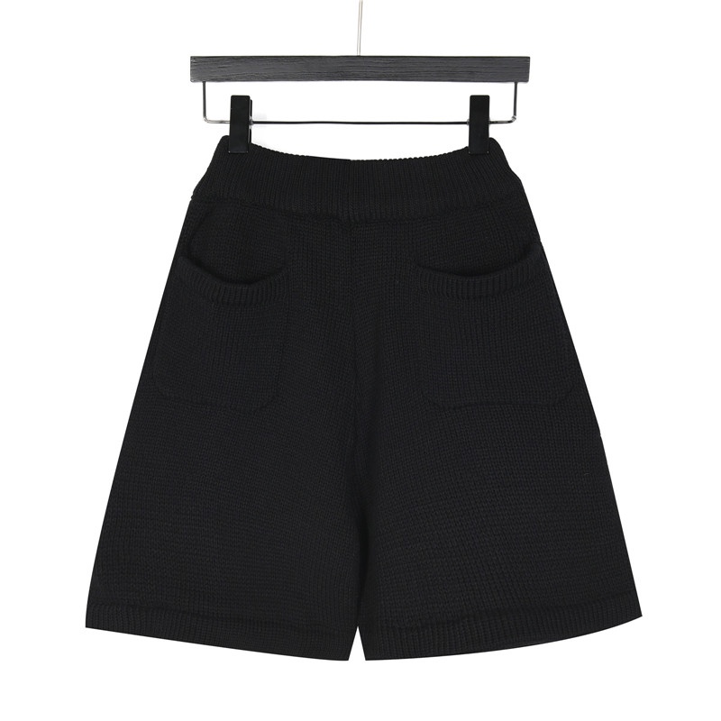 ASKYURSELF 立体裁剪卷轴毛线针织短裤黑色