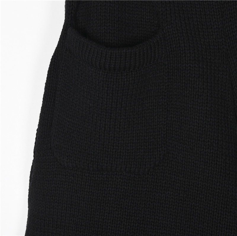 ASKYURSELF 立体裁剪卷轴毛线针织短裤黑色