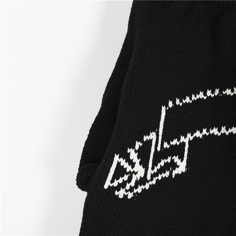 ASKYURSELF 立体裁剪卷轴毛线针织短裤黑色