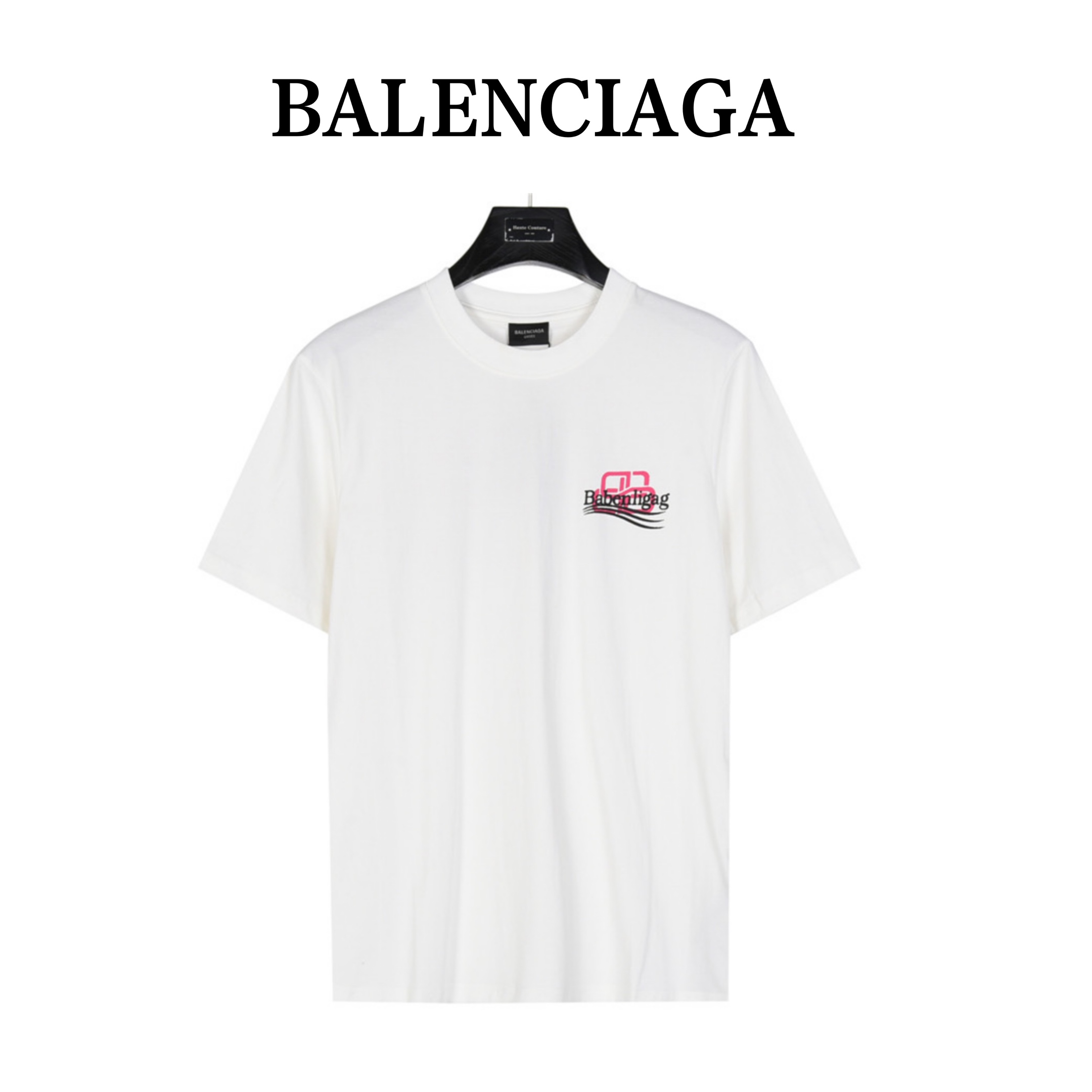 Balenciaga/巴黎世家 双B锁扣可乐多标识印花短袖T恤