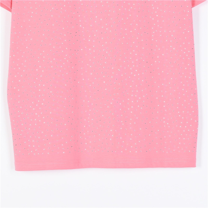 Balenciada/巴黎世家 满天星满烫钻短袖T恤粉色-Chinese UA Cheap High Quatity Brand Clothes Bags handbags Sneakers wholesale wholesaler seller from China Factory suppliers Fashion Clothing Shoes best Quality Beautiful Price Balenciada/巴黎世家 满天星满烫钻短袖T恤粉色