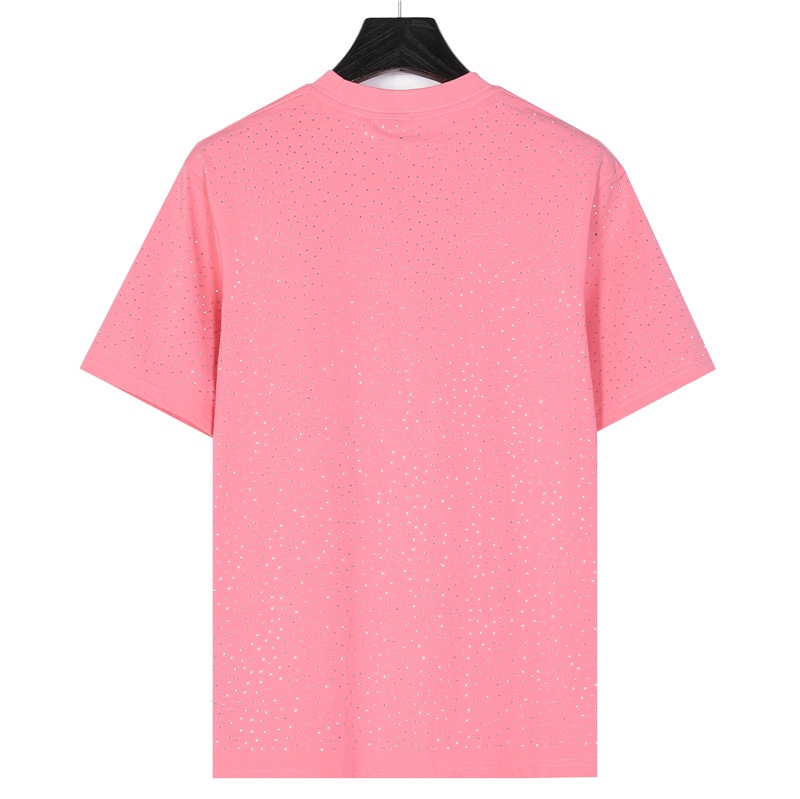 Balenciada/巴黎世家 满天星满烫钻短袖T恤粉色-Chinese UA Cheap High Quatity Brand Clothes Bags handbags Sneakers wholesale wholesaler seller from China Factory suppliers Fashion Clothing Shoes best Quality Beautiful Price Balenciada/巴黎世家 满天星满烫钻短袖T恤粉色