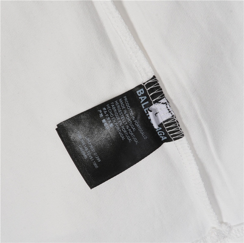Balenciaga/巴黎世家 彩色字母刺绣短袖T恤白色 Size