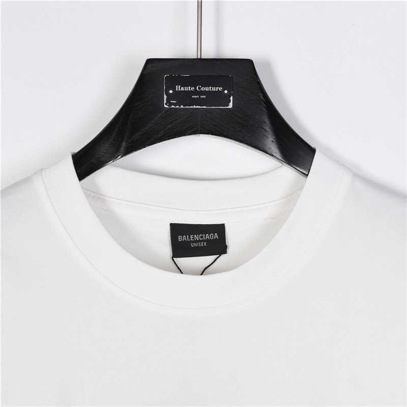 Balenciaga/巴黎世家 彩色字母刺绣短袖T恤白色 Size