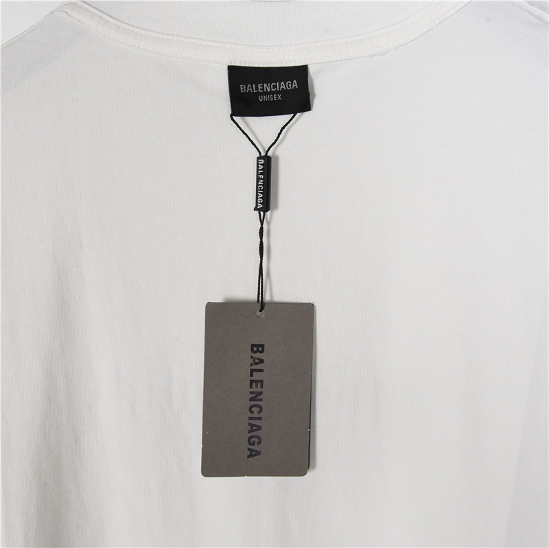 Balenciaga/巴黎世家 彩色字母刺绣短袖T恤白色 Size